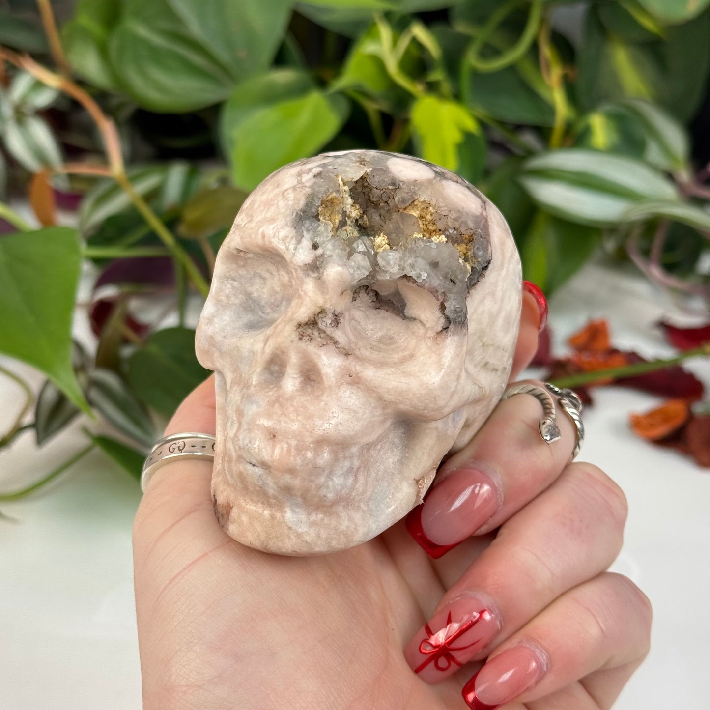 Flower Agate Skull