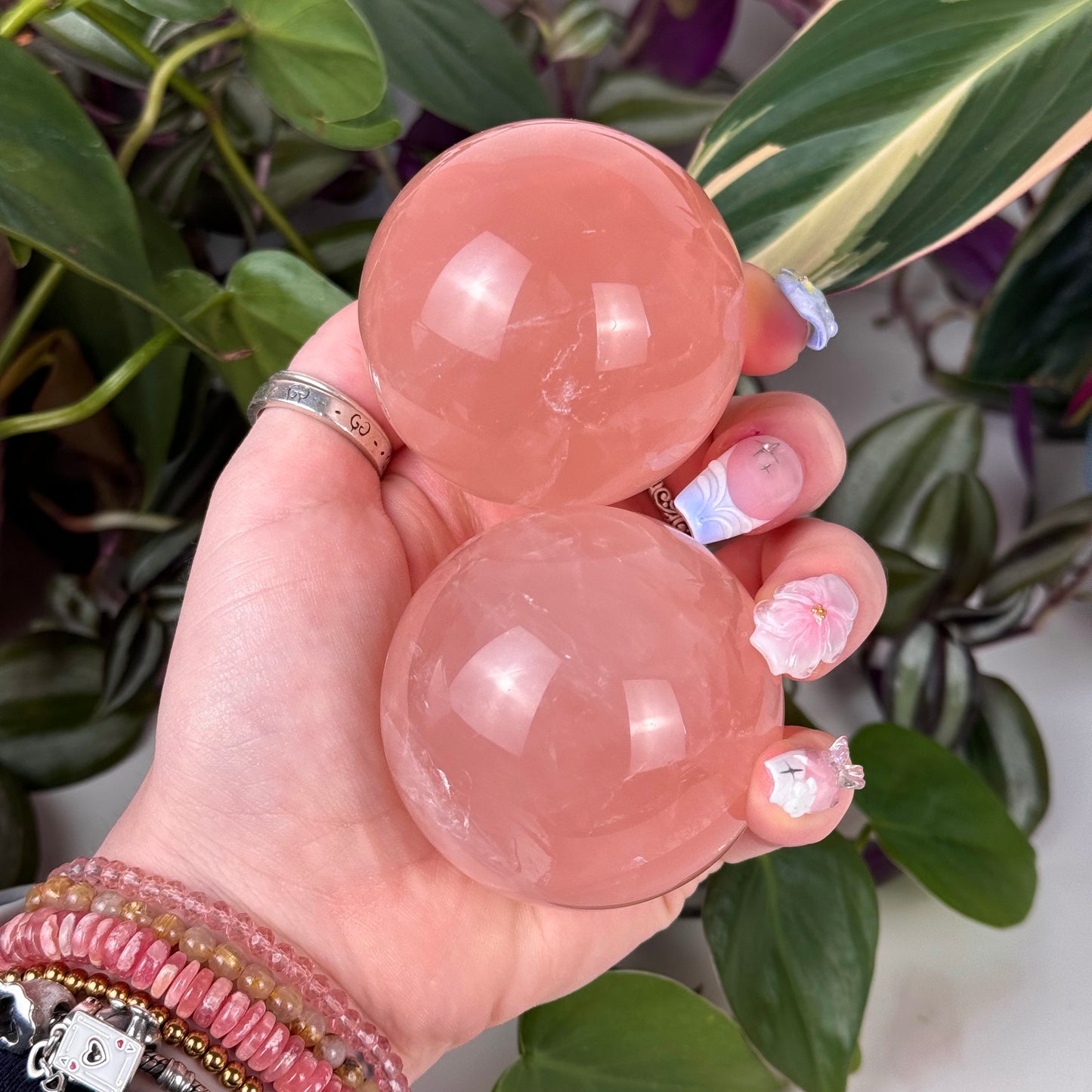 Peach Rose Quartz Sphere