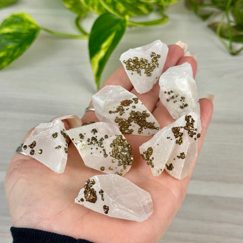 Pink Calcite With Pyrite