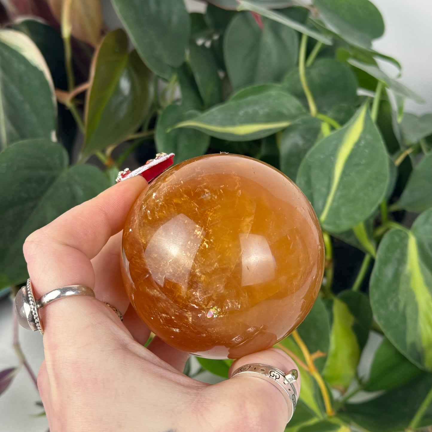 Honey Calcite Sphere