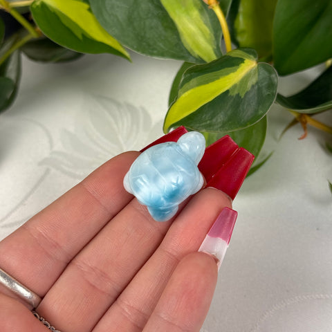 Mini Larimar Turtle - Crystal Carving