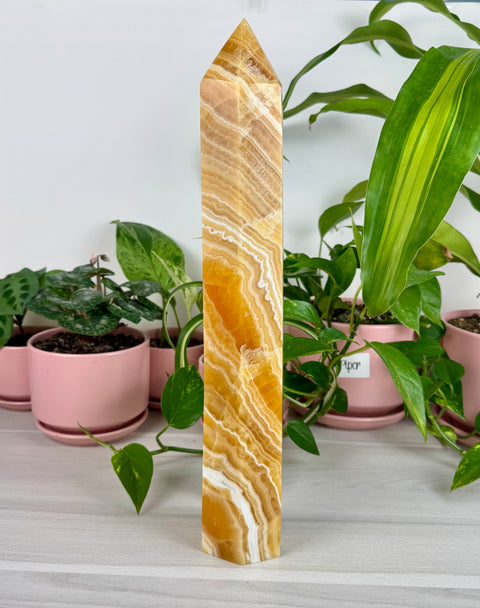 XL Orange Calcite Tower