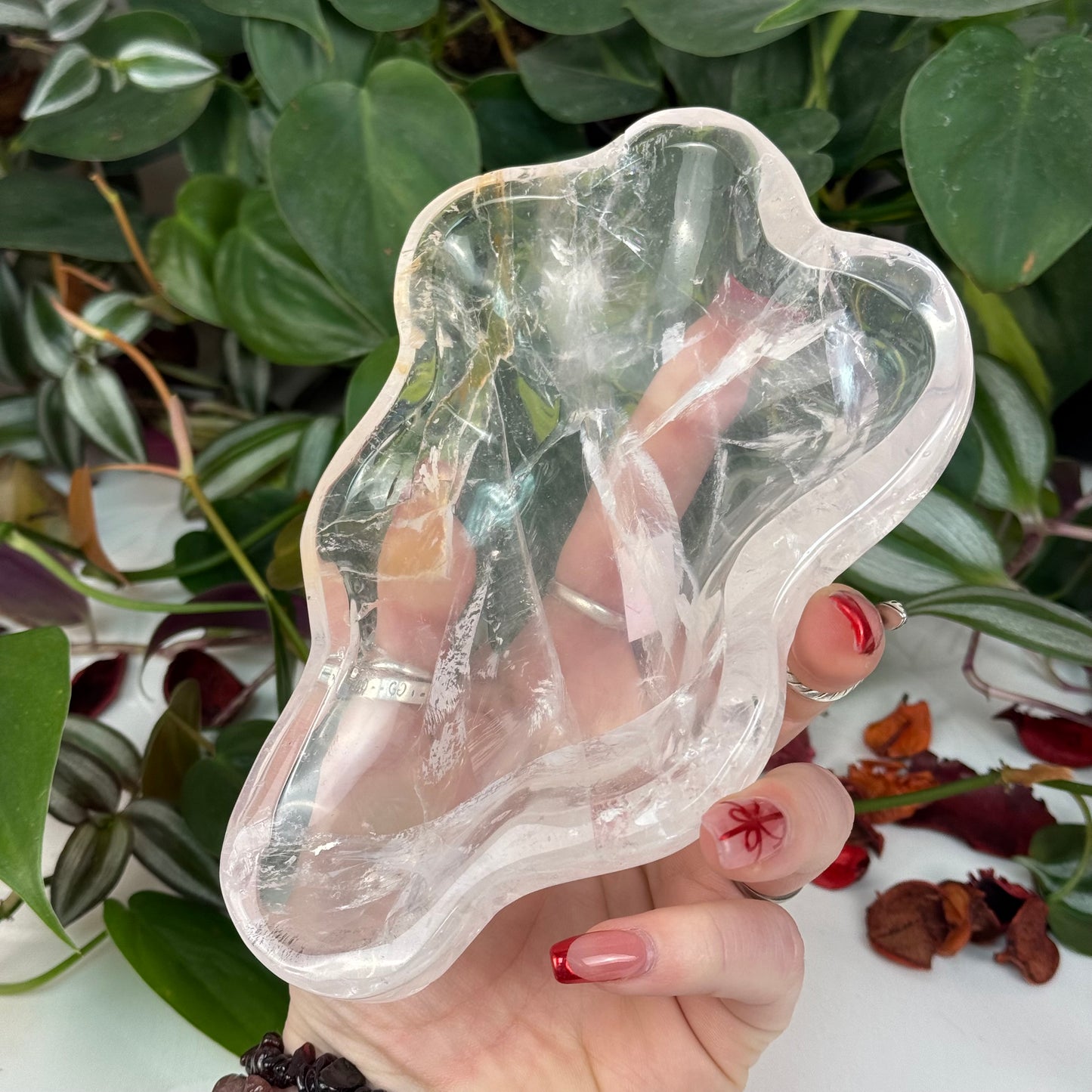 Clear Rose Quartz Dish