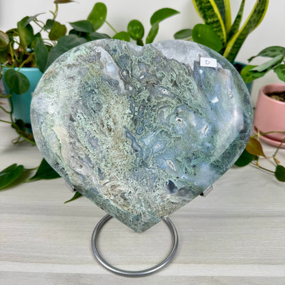 XL Moss Agate Love Heart