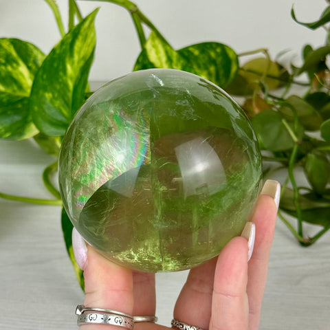 Green Apple Fluorite Sphere