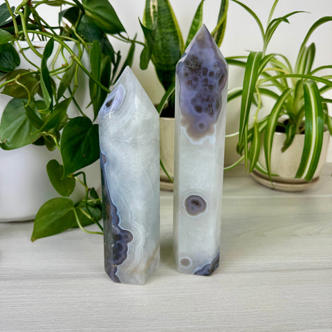 Imperfect Eye Moss Agate Tower