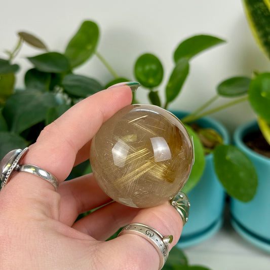Golden Rutilated Quartz Sphere