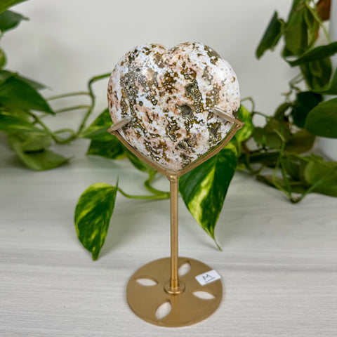 Ocean Jasper Heart (W/ Custom Stand)