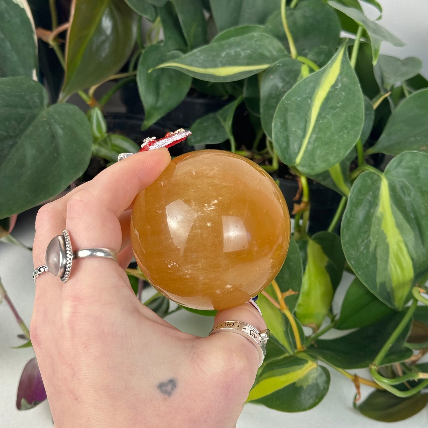 Honey Calcite Sphere