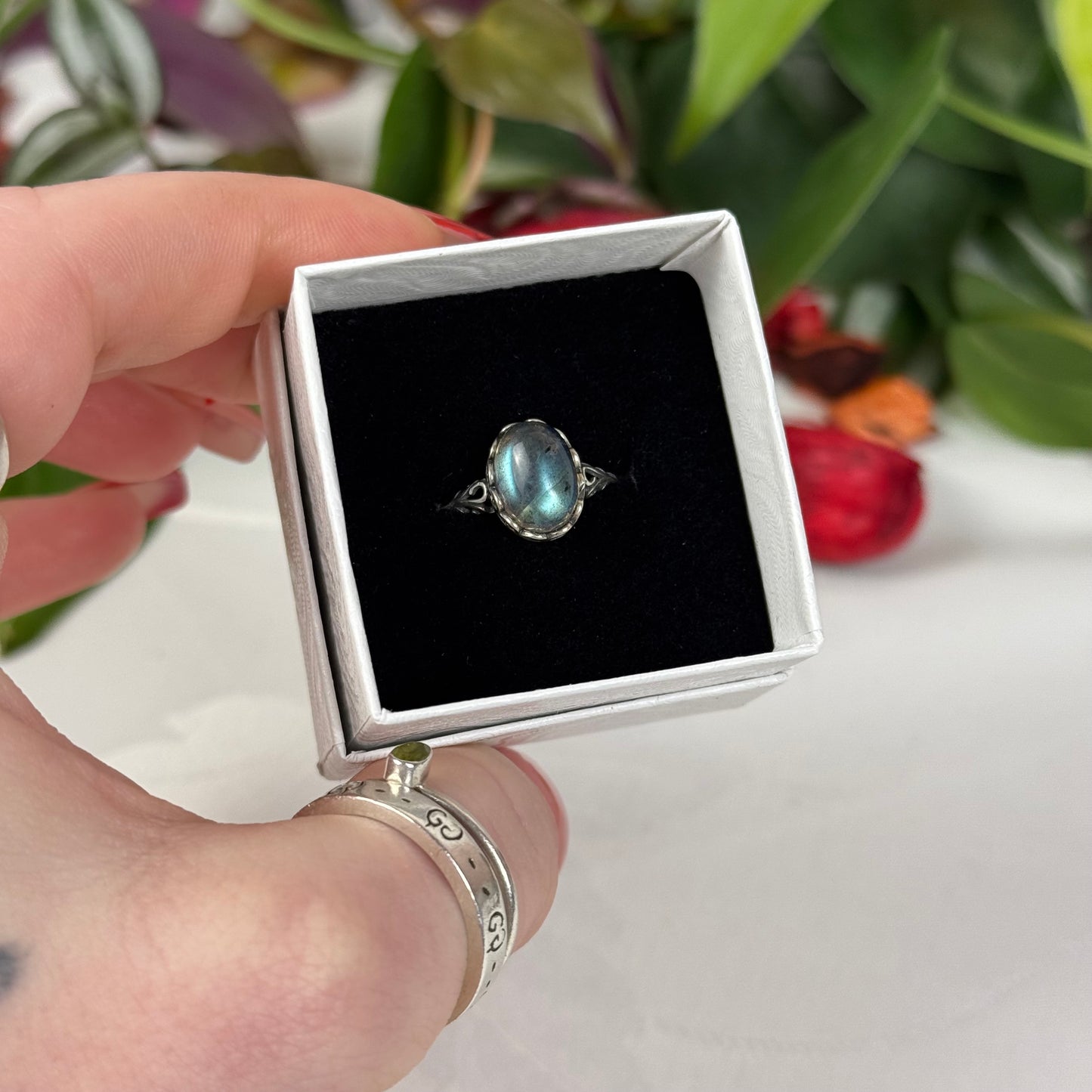 Adjustable Labradorite Ring