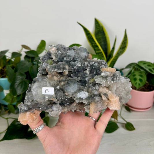 Black Chalcedony with Glossy Apophyllite