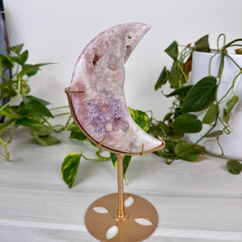 Pink Amethyst Moon (W/ Custom Stand)