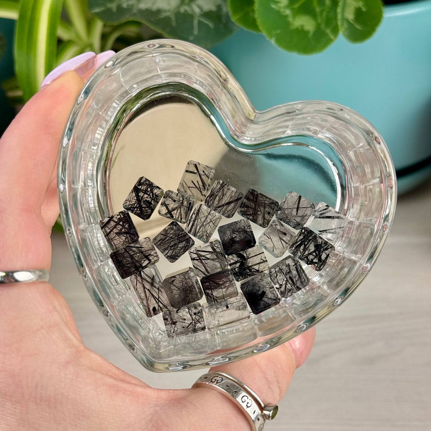 Mini AAA Black Tourmaline in Quartz Cube