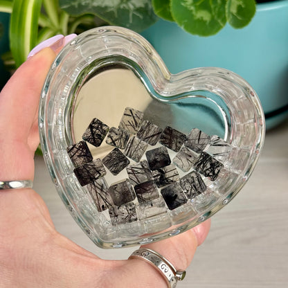 Mini AAA Black Tourmaline in Quartz Cube