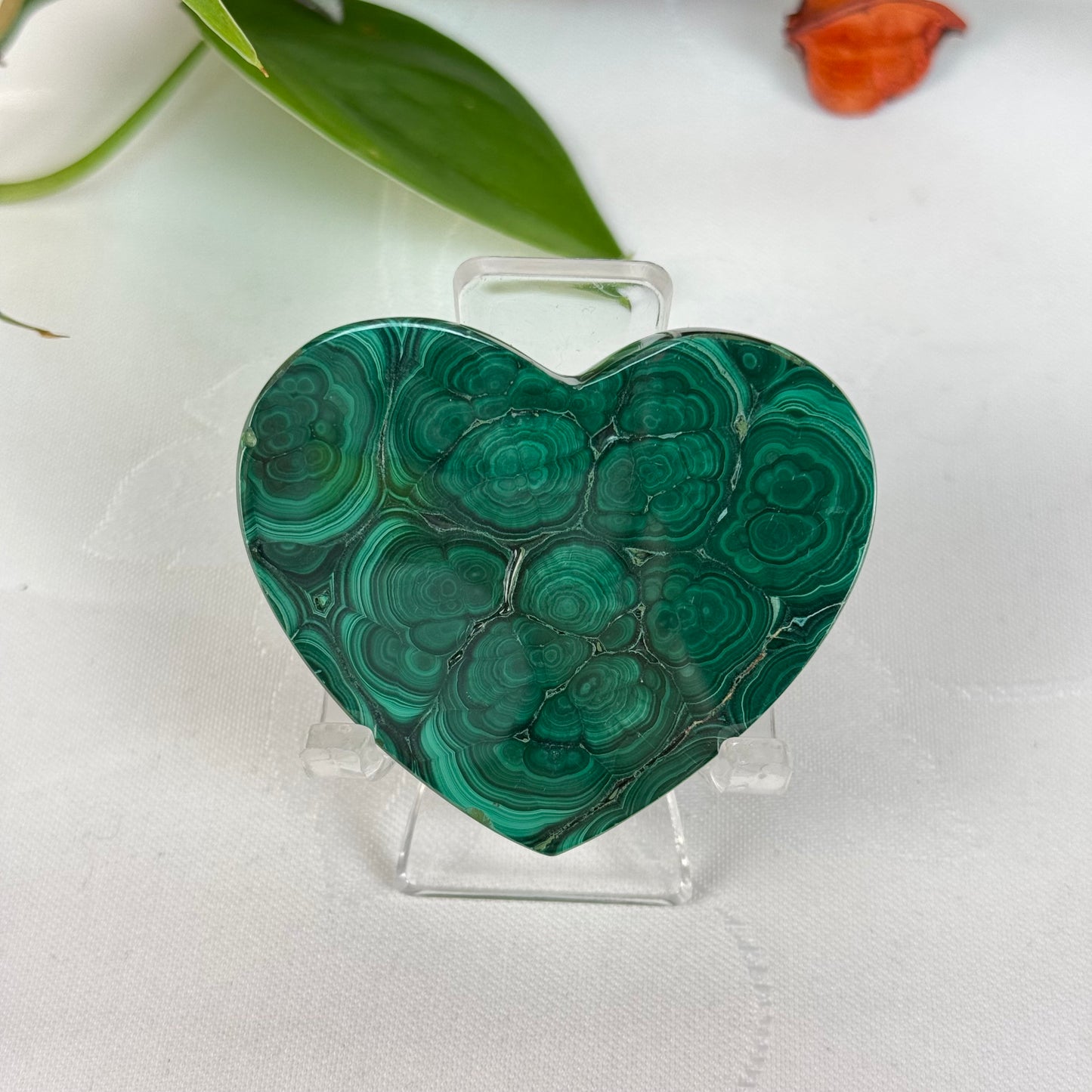 Velvet Flower Malachite Love Heart