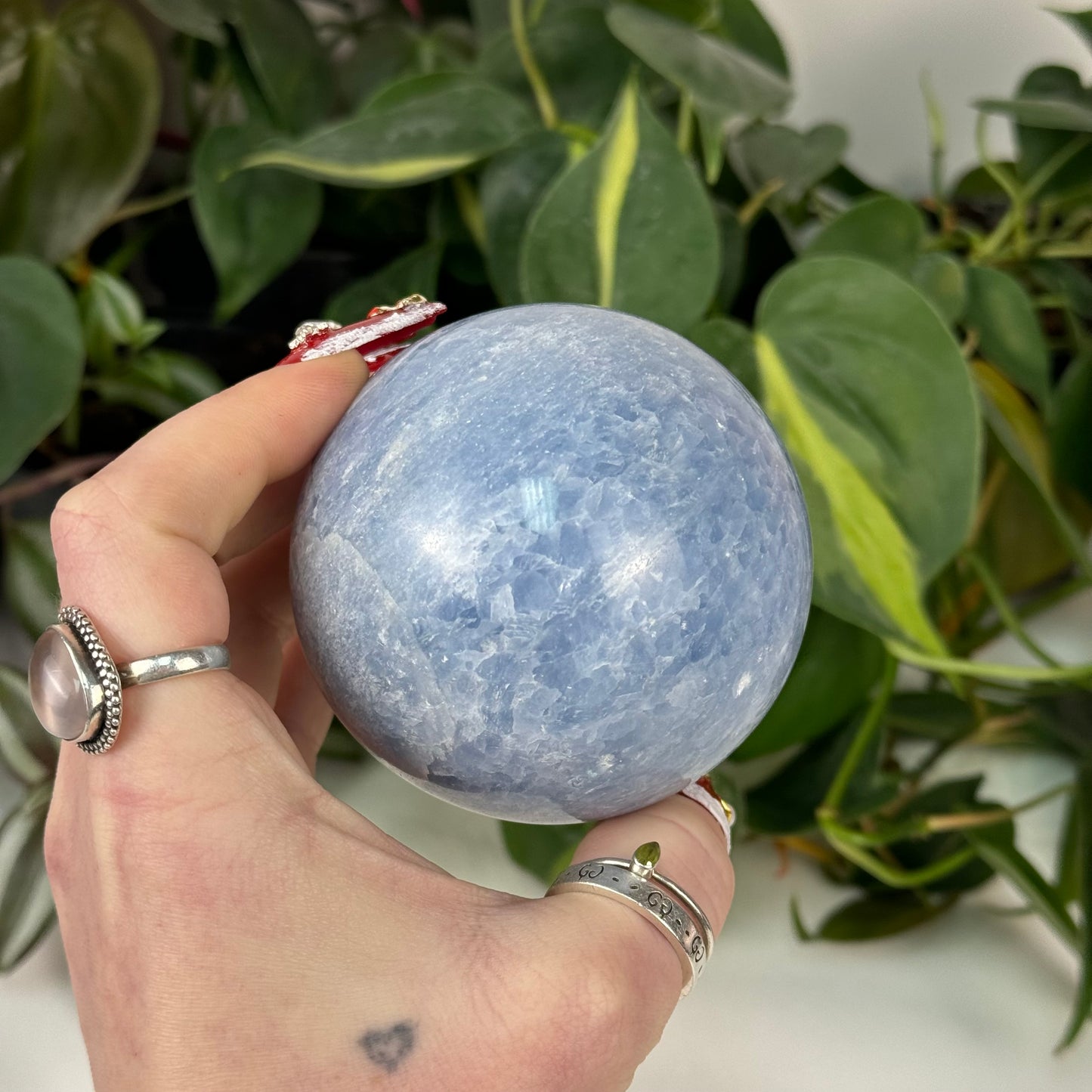 Icy Blue Calcite Sphere