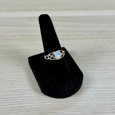 Sterling Silver Moonstone Celtic Band