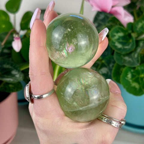 Green Grape Fluorite Sphere
