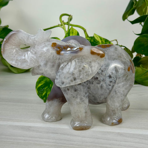 Statement Druzy Agate Elephant - Annabel