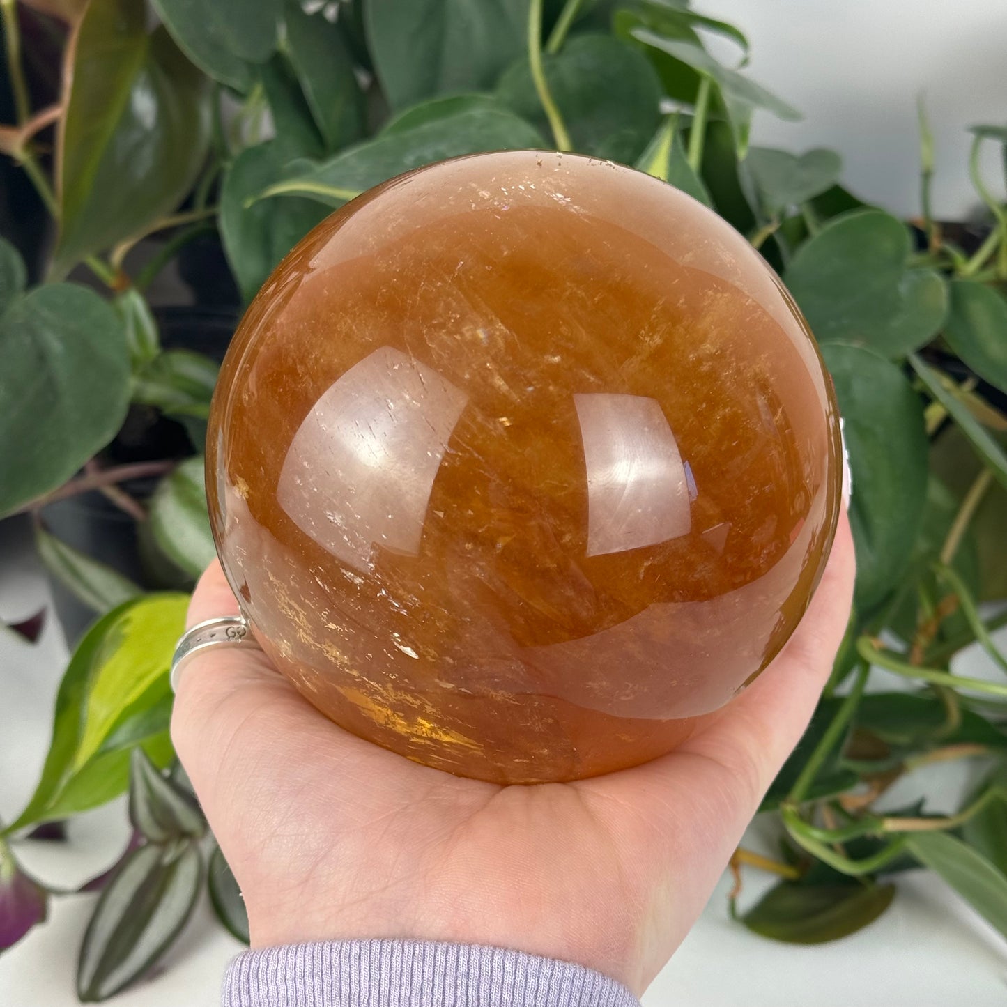 Honey Calcite Sphere