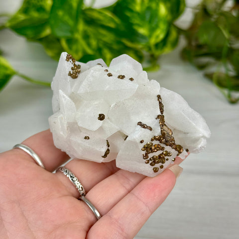 Pink Calcite With Pyrite