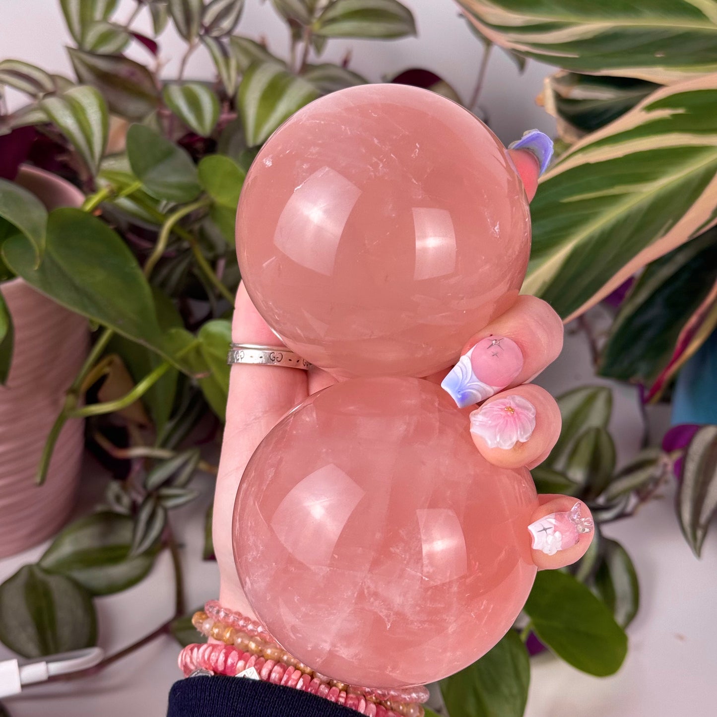 Peach Rose Quartz Sphere