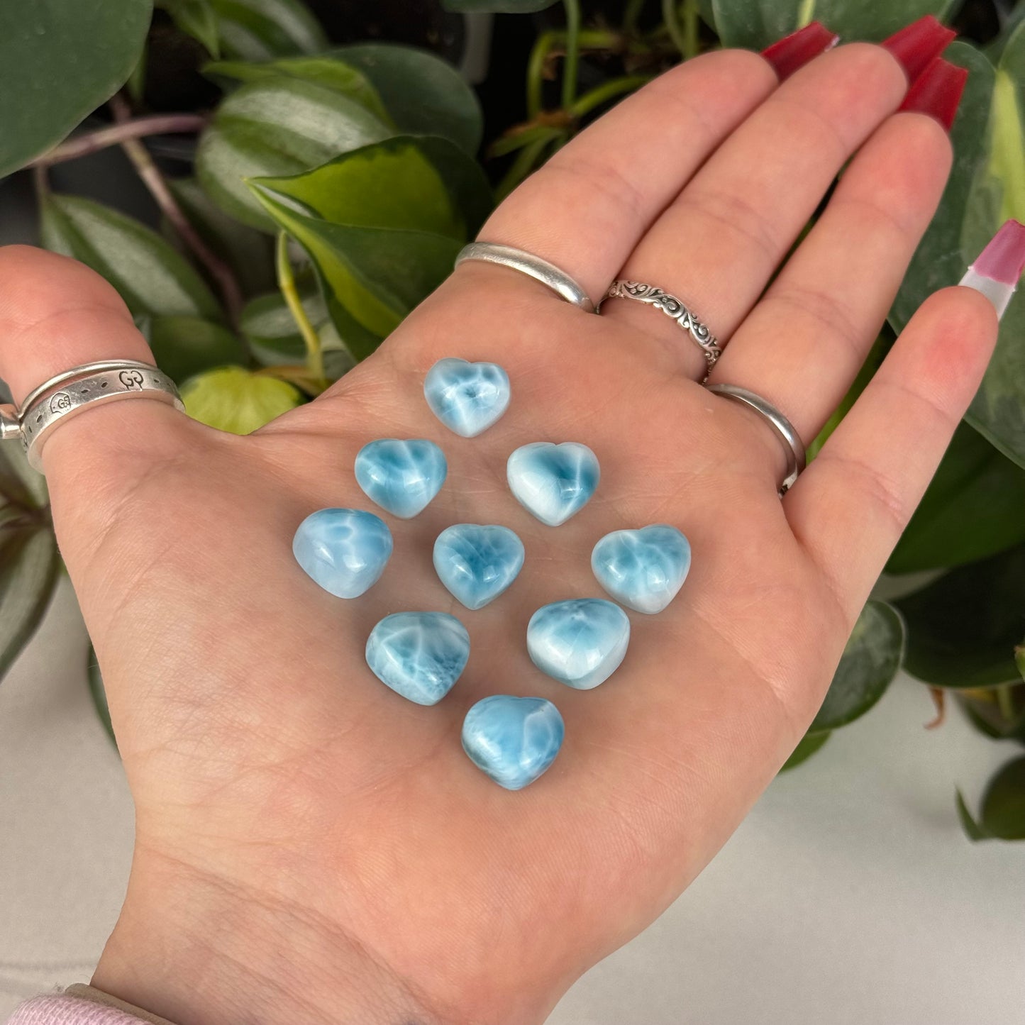 Mini Hand-Carved Larimar Love Heart