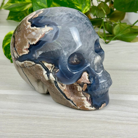 Volcano Agate Skull (UV Reactive)