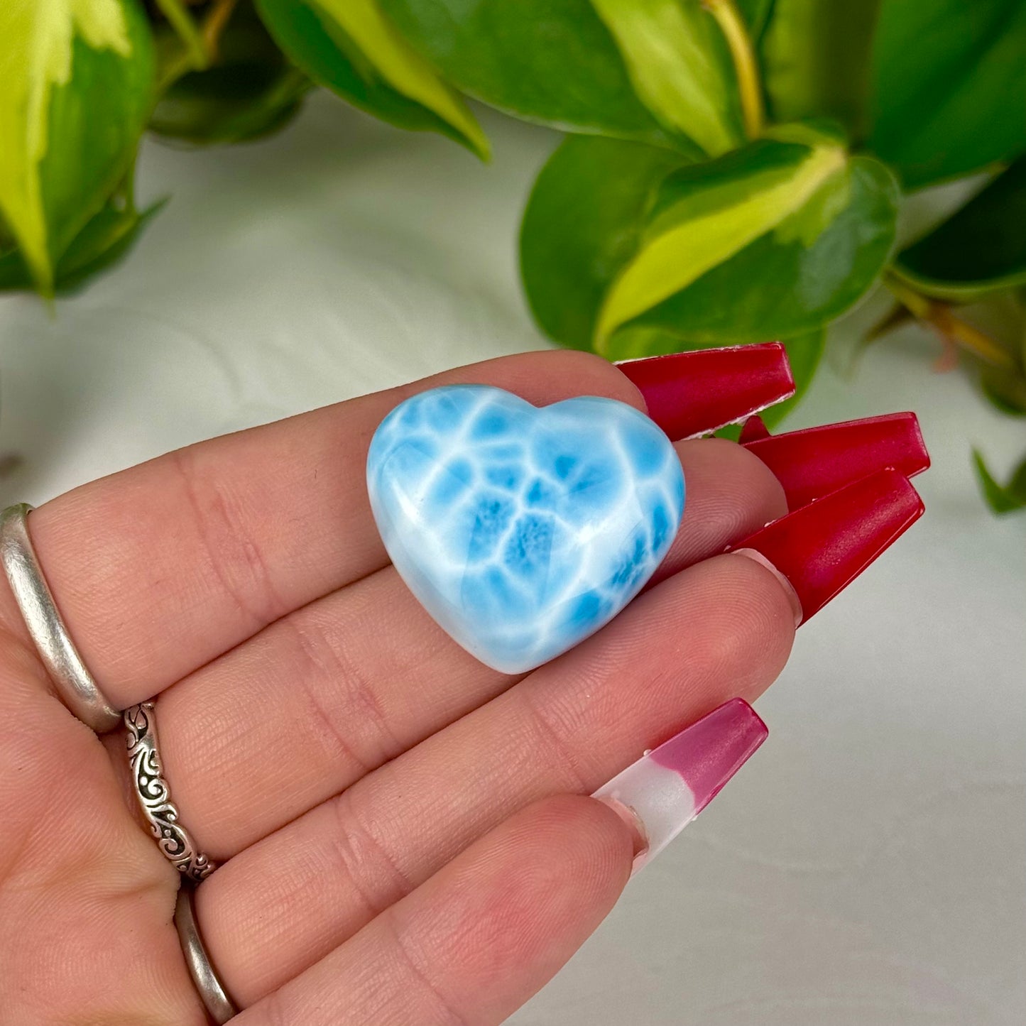 Mini Hand-Carved Larimar Love Heart