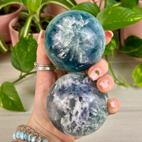 Feather Fluorite Sphere