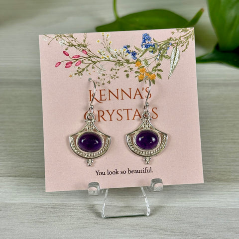 Sterling Silver Amethyst Dangle Earrings