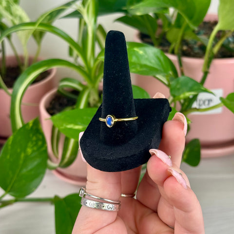 Gold Vermeil Labradorite Stackable Ring