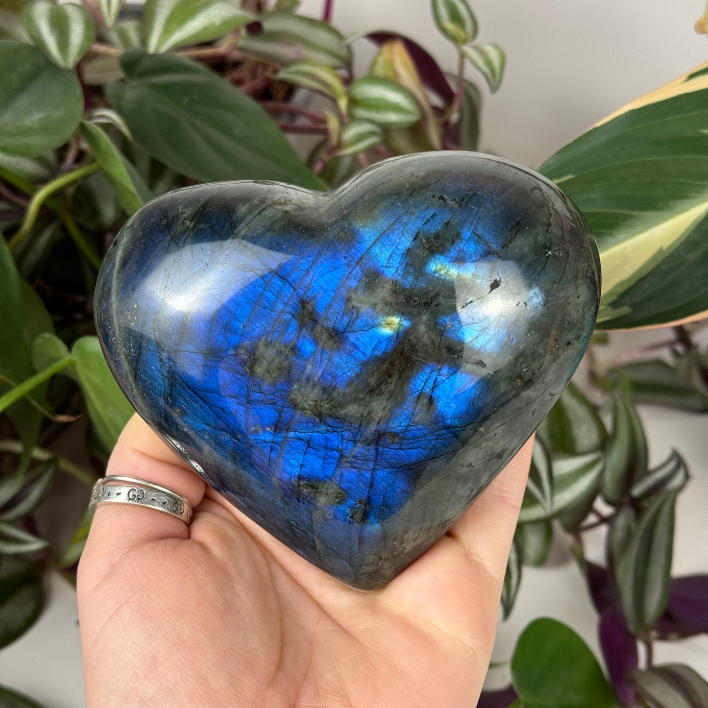 Puffy Labradorite Heart