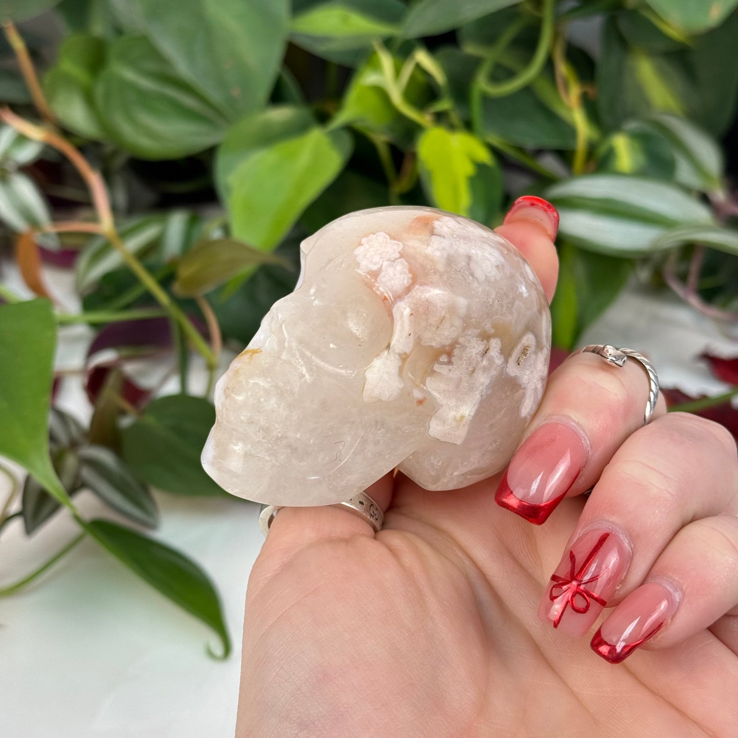 Flower Agate Skull