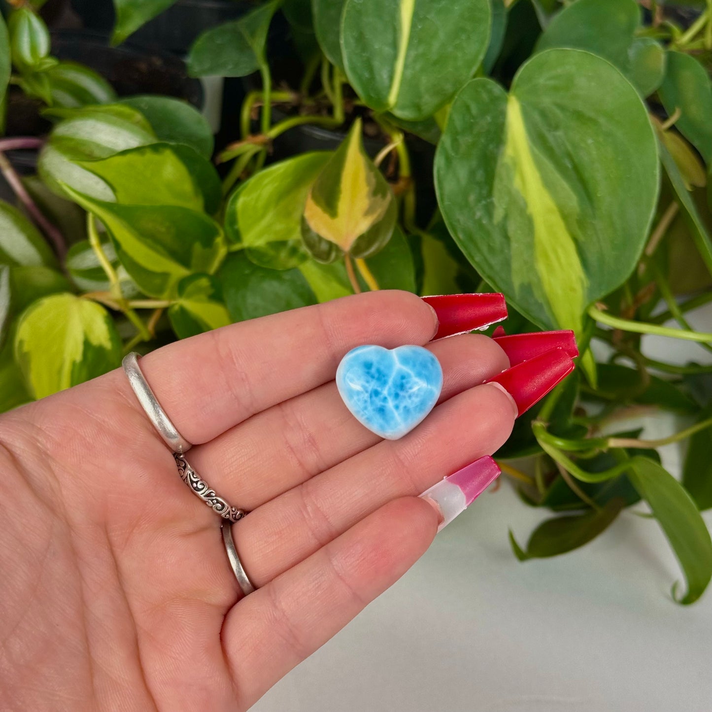 Mini Hand-Carved Larimar Love Heart