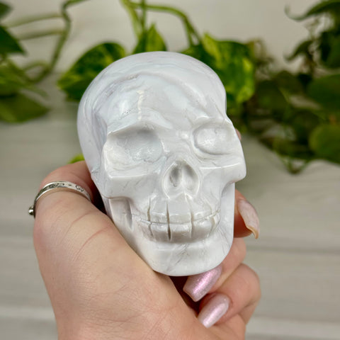 Snow Agate Skull