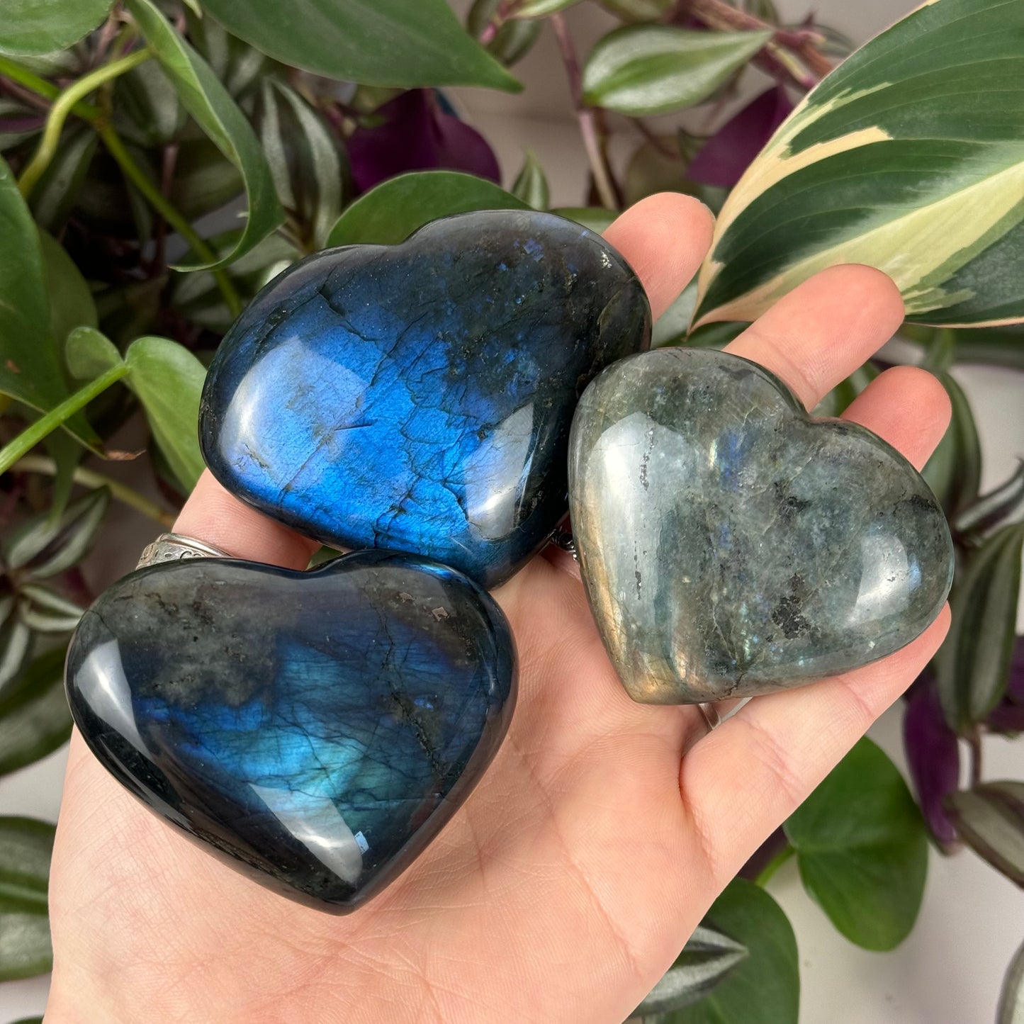 Puffy Labradorite Heart