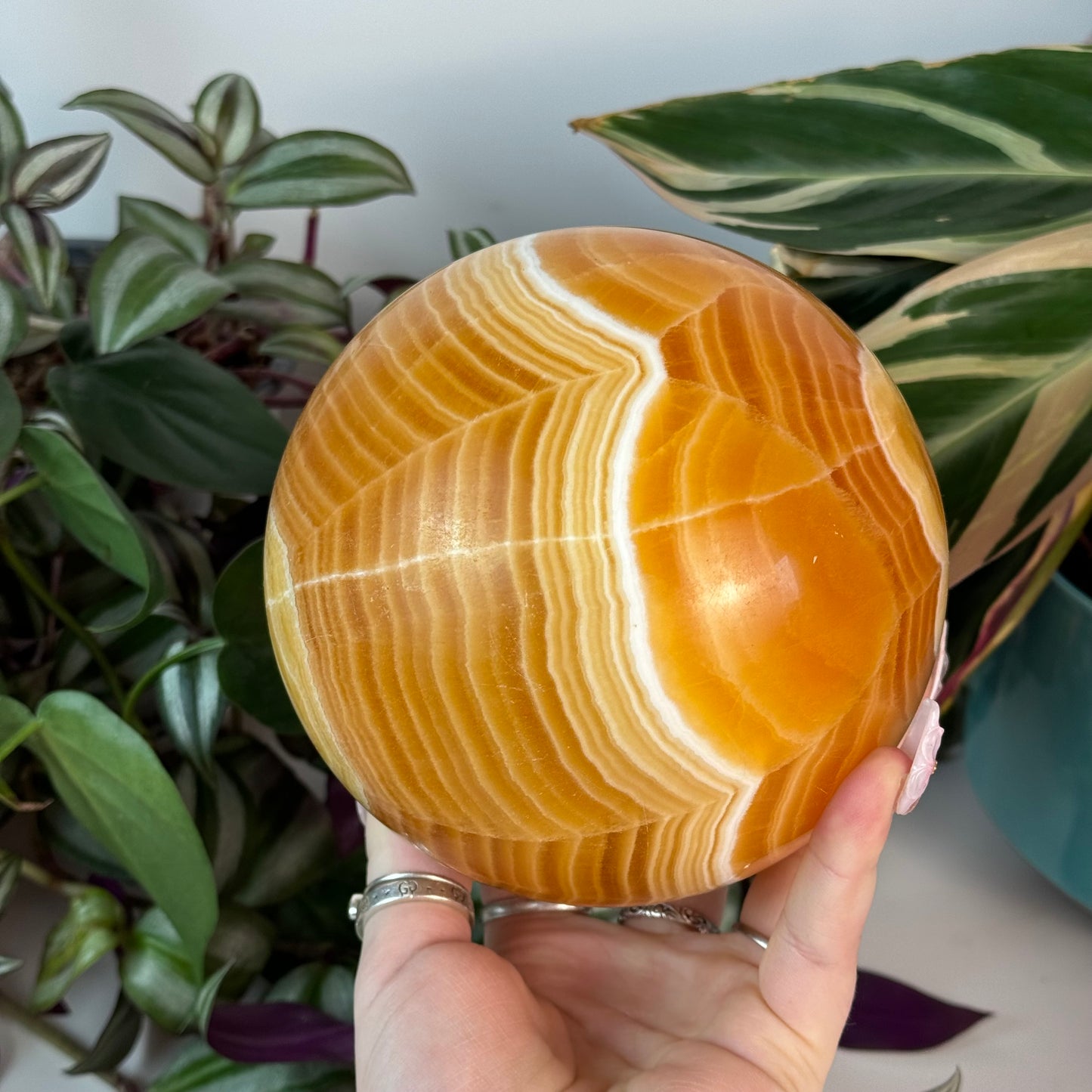 Gorgeous XL Orange Calcite Sphere