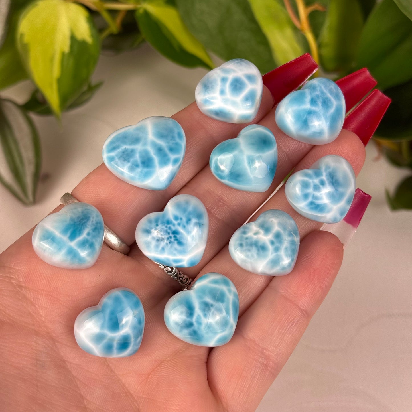 Mini Hand-Carved Larimar Love Heart