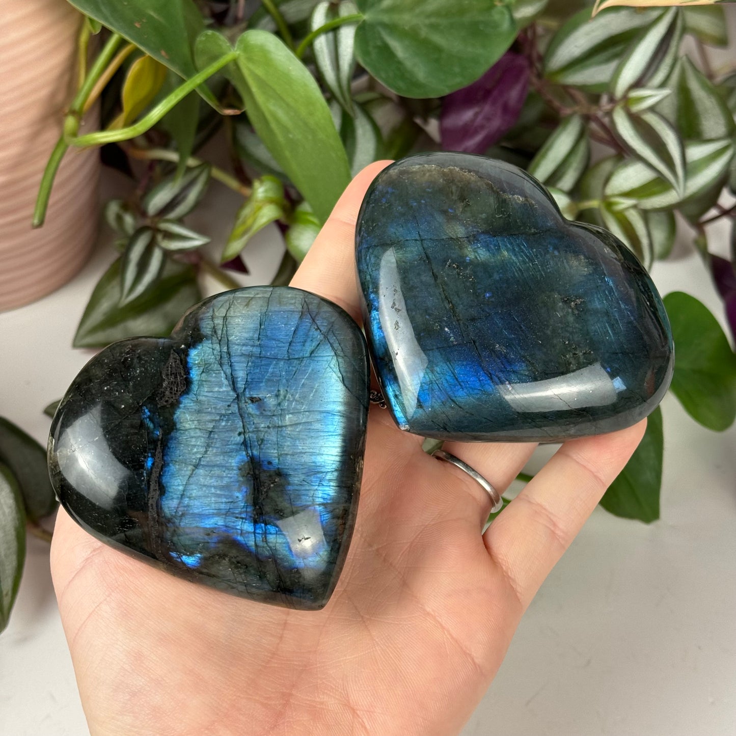 Puffy Labradorite Heart