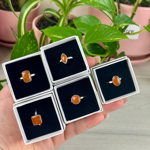 Sterling Silver Chunky Carnelian Ring
