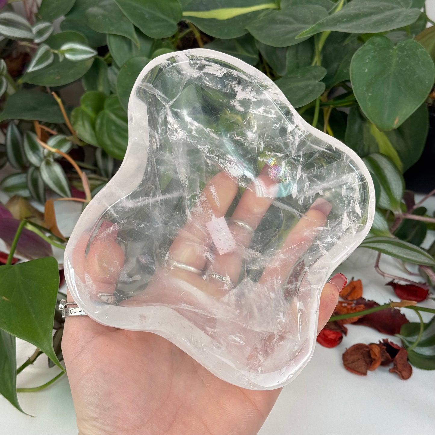 Clear Rose Quartz Dish