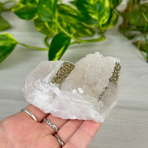 Pink Calcite with Glitter Pyrite Specimen (UV Reactive)