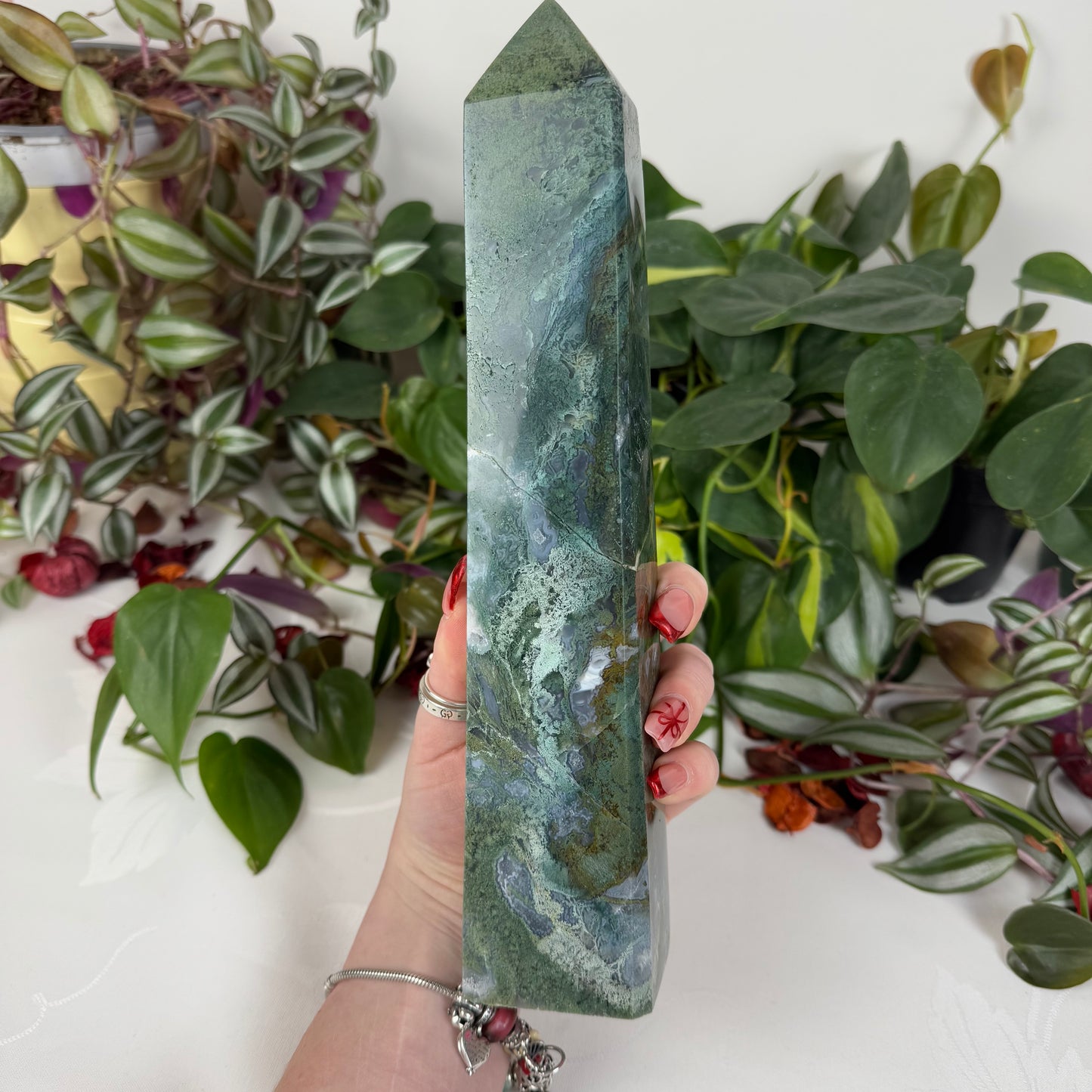 Imperfect XL Moss Agate Tower