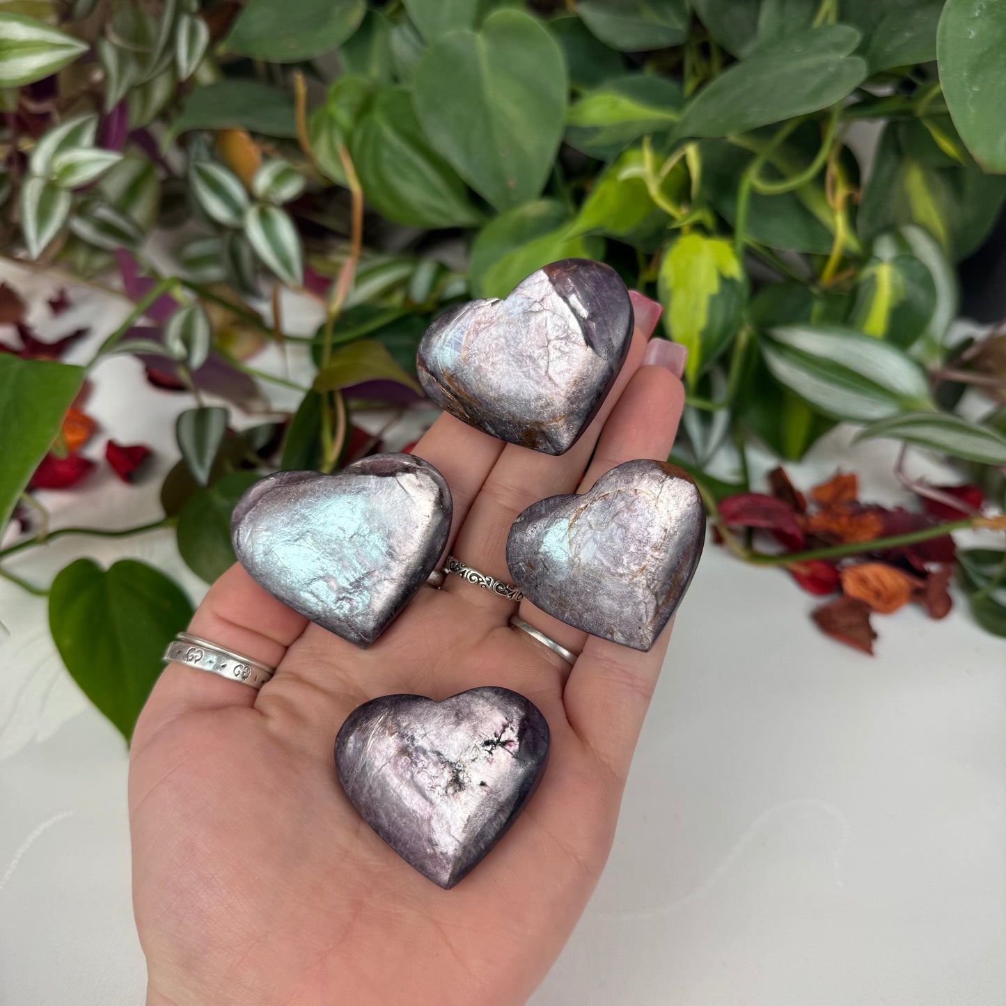 Lepidolite Love Heart