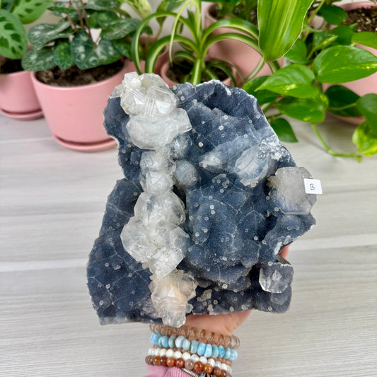 Deep Blue Chalcedony With Apophyllite
