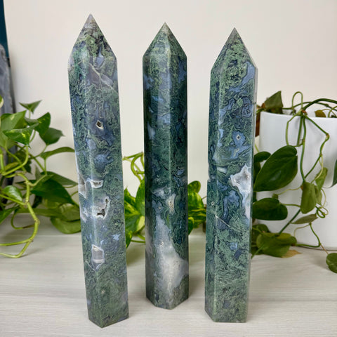 XL Moss Agate Tower