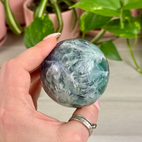 Feather Fluorite Sphere