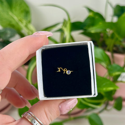 Gold Vermeil Adjustable Zodiac Ring