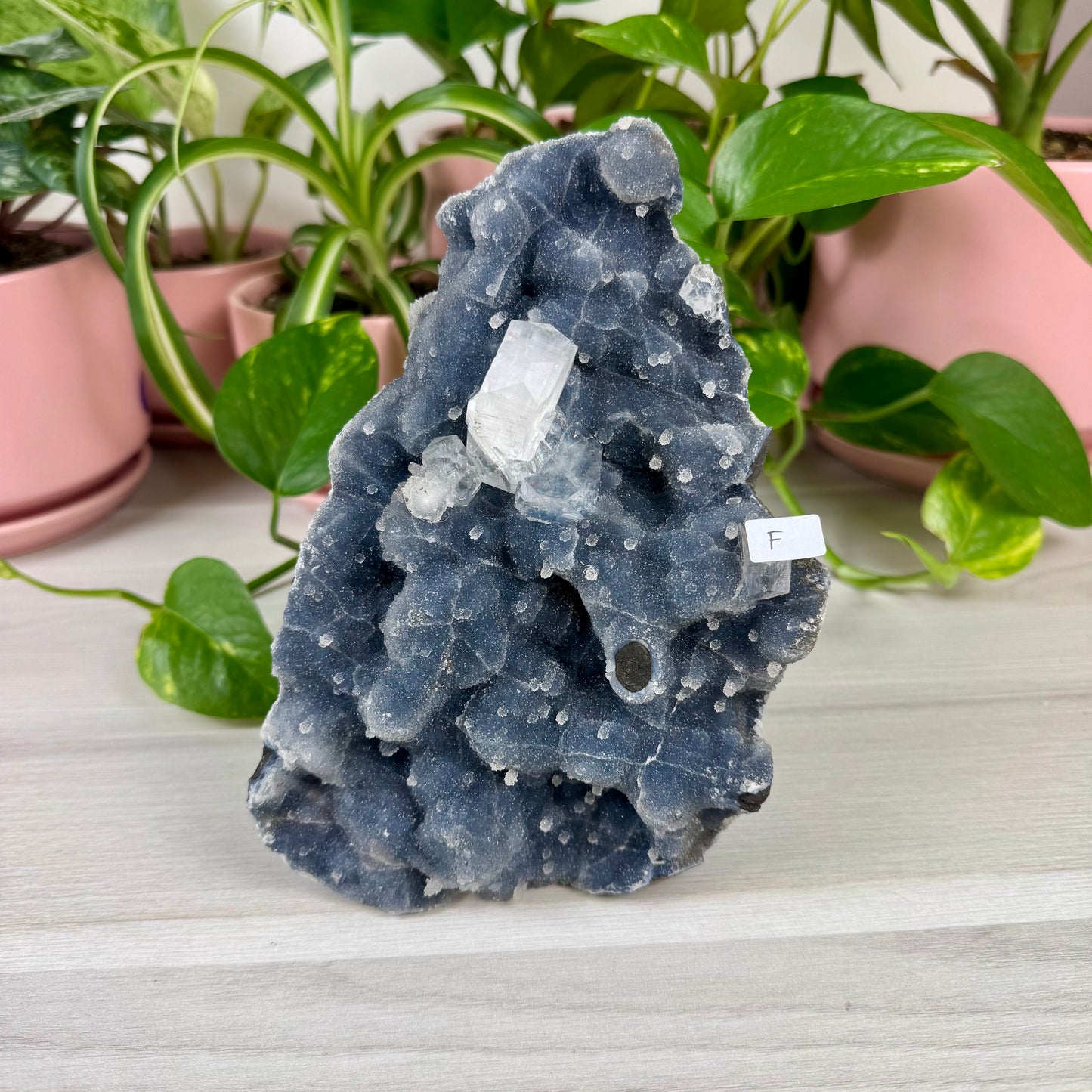 Deep Blue Chalcedony With Apophyllite